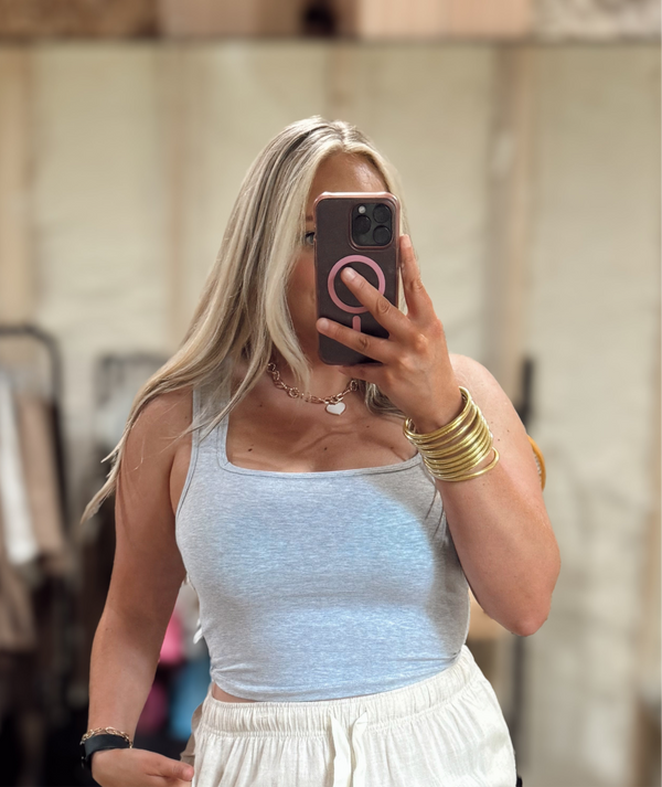 Gray Crop Tank