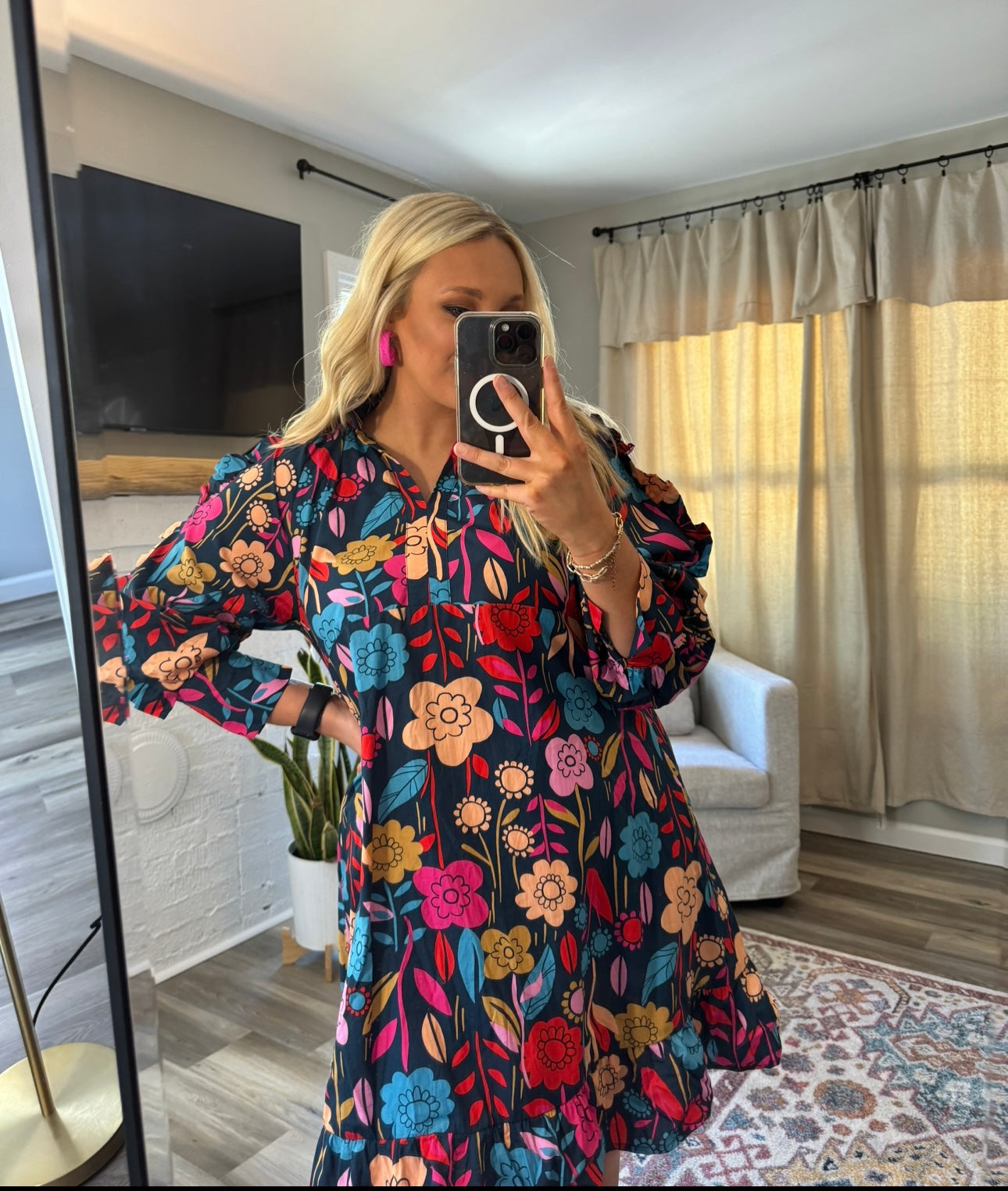 Fall Print Floral Dress