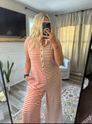 Fall Two Toned Striped Romper