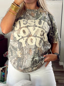 Camo Jesus Loves You Tee