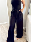 Black Smocked Jumpsuit